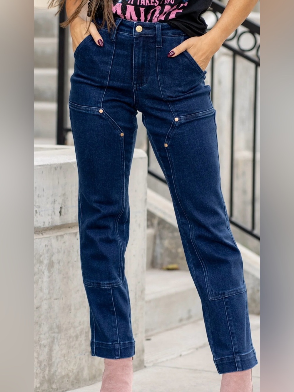 Judy Blue Women’s Vintage Horizon High Rise Utility Straight Leg Jeans 9/29